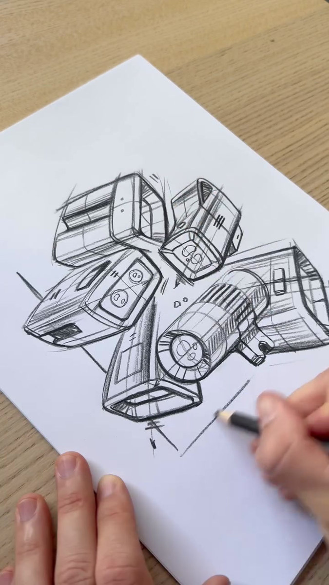Drawing surface detail on a page of light concepts by Patrick Christian