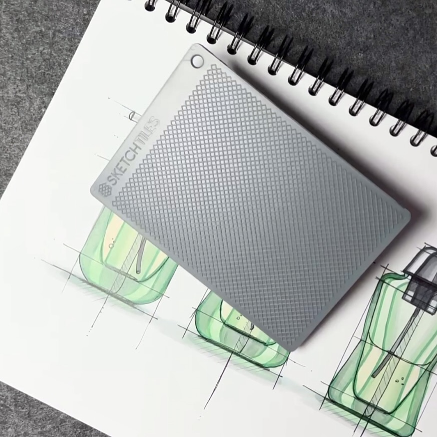 Green soap dispenser studies with a SketchTiles tile by Kai Rump