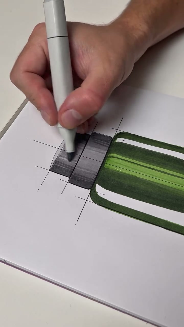 Green water bottle sketch by Kai Rump