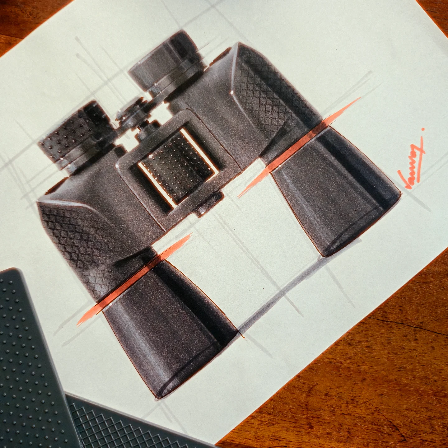 Dark binoculars sketch by Dr. Kanvar Nayer