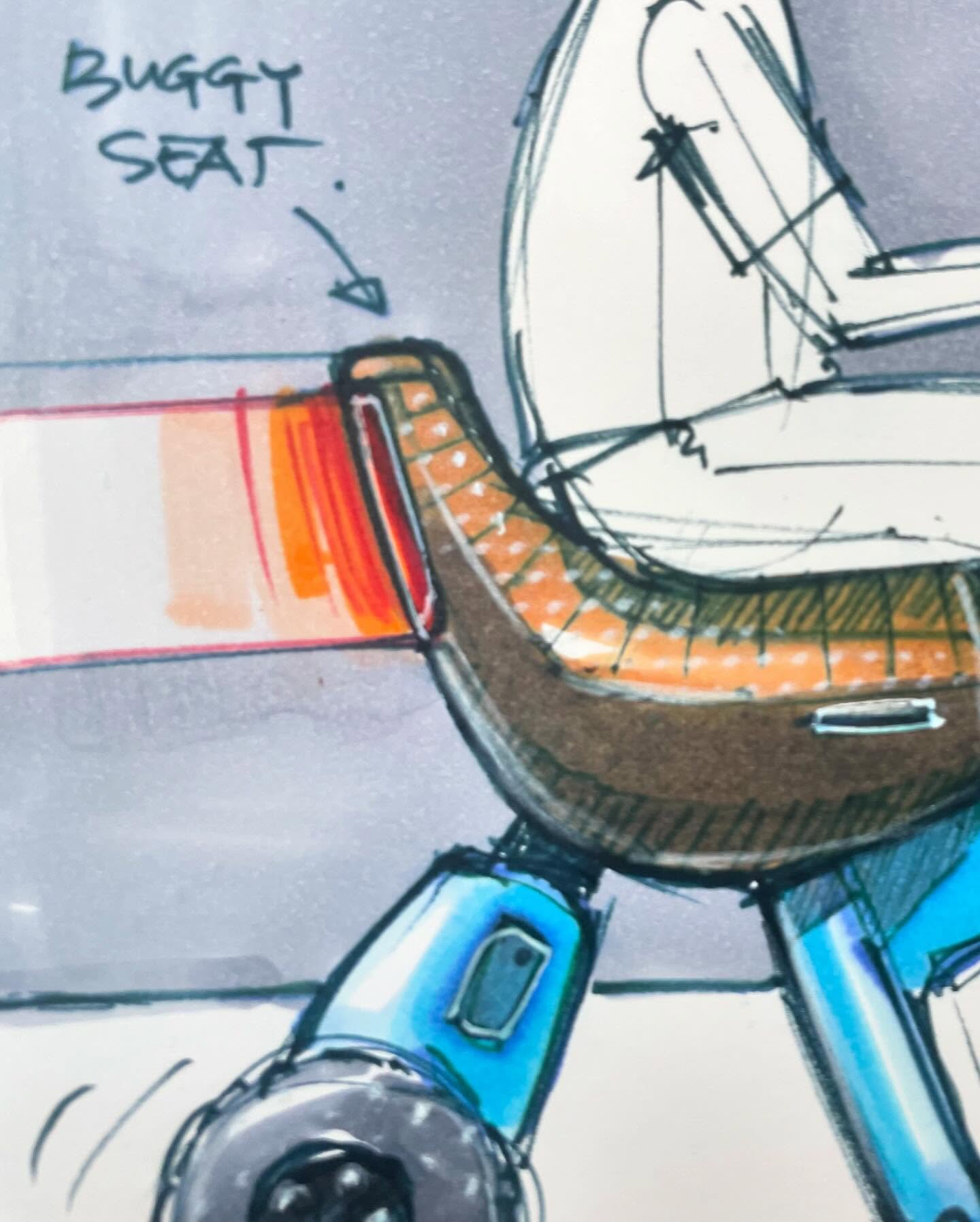 Textured seat detail from the buggy concept by Martijn van de Wiel