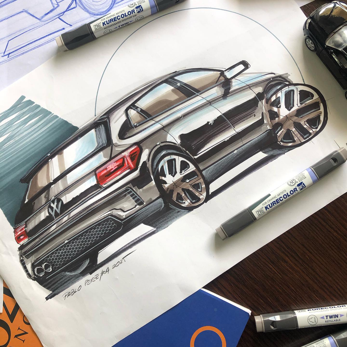 Black Volkswagen sketch. From Sketch Academy classes