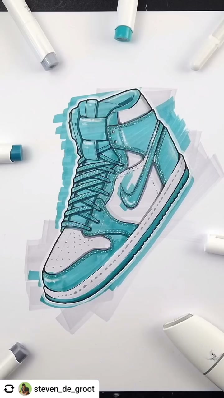 Turquoise high-top sneaker (video still) by Steven de Groot